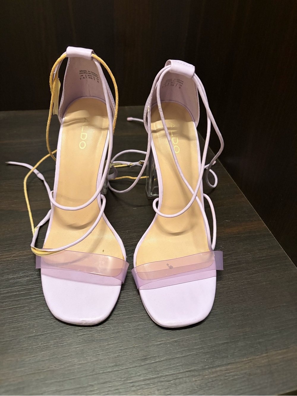 Lightly Used ALDO Lilac Lace-Up Heels